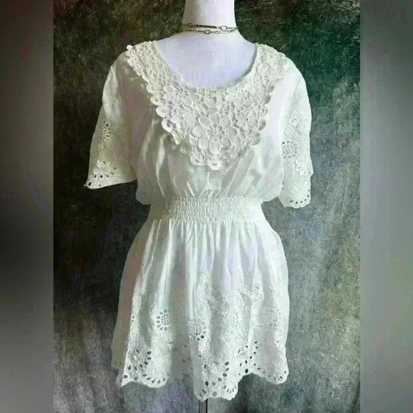 Tops - Lace Boho Ivory Tunic